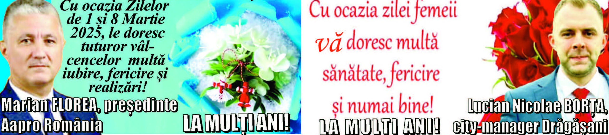 Felicitare Presedinte Aapro Marian Florea Si City Manager Dragasani Liucian Nicolae Borta
