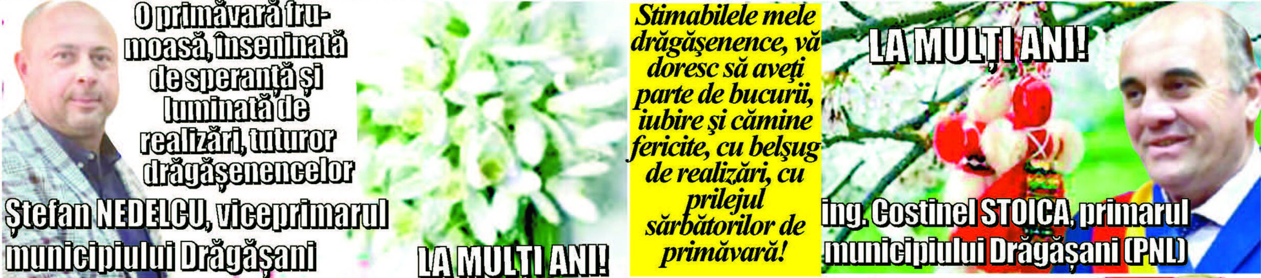 Felicitare Viceprimar Stefan Nedelcu AUR Si Primar Costinel Stoica PNL Ai Municipiului Dragasani