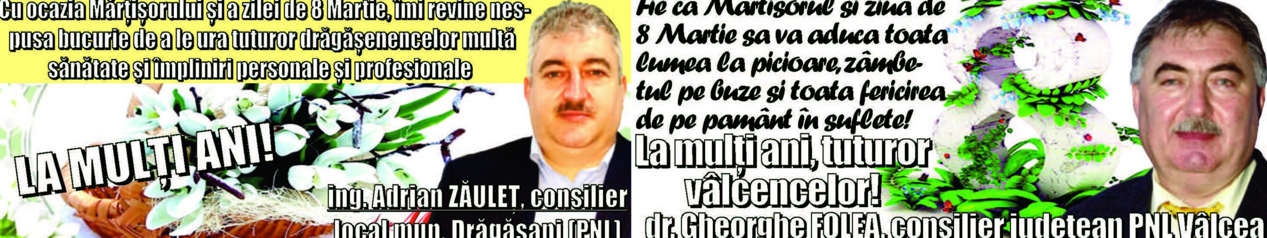 Felicitari Consilier Municipal Pnl Dragasani Adrian Zaulet Si Consilier Judetean Pnl Dr Gheorghe Folea