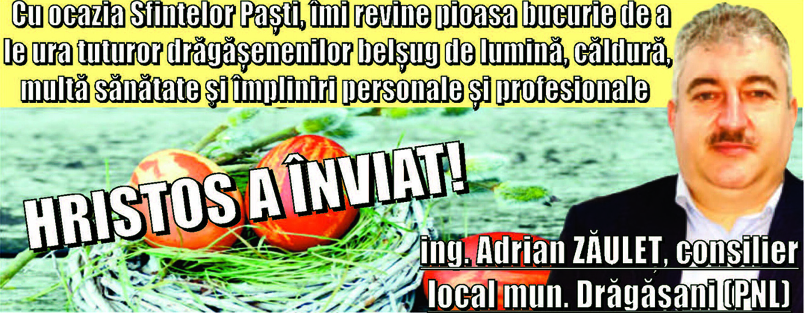 Felicitare Paste 2026 Adrian Zaulet