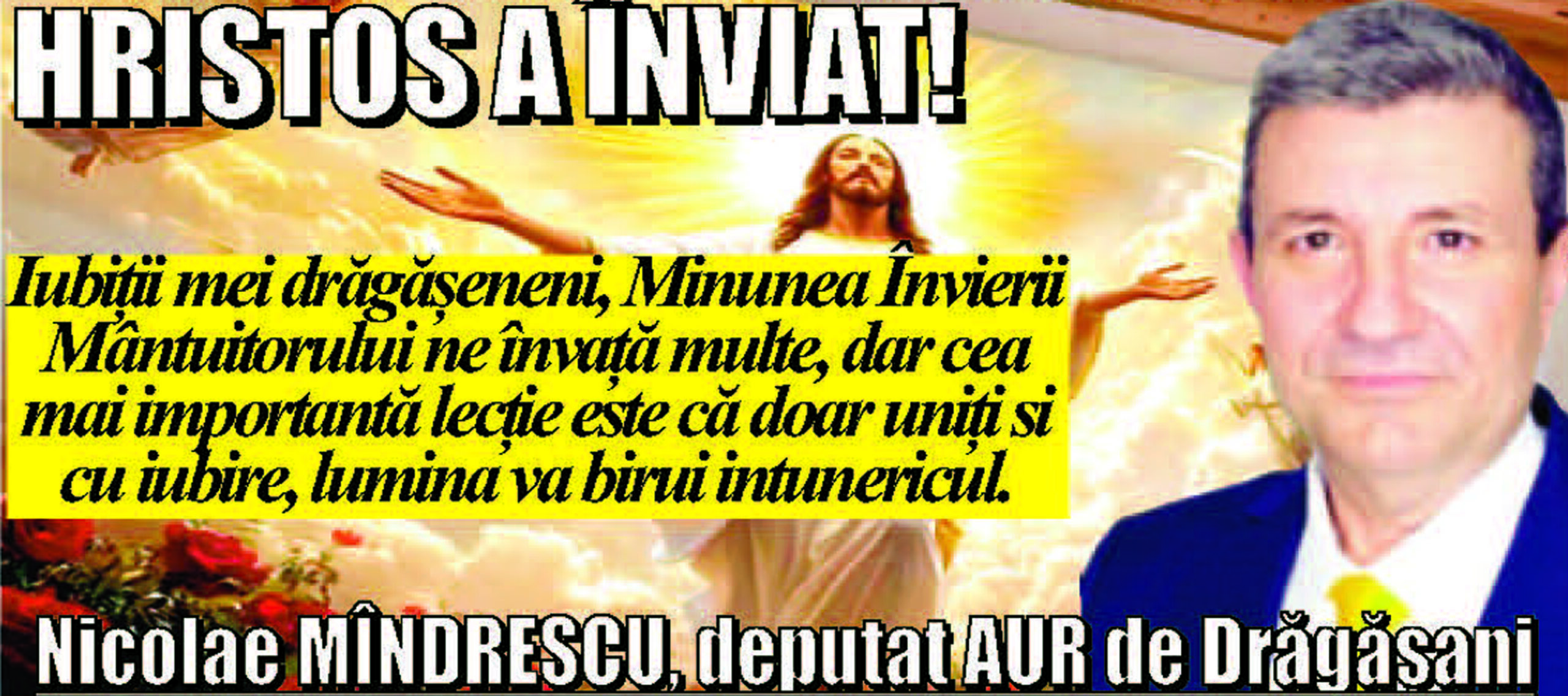 Felicitare Paste 2026 Deputat Nicolae Mindrescu