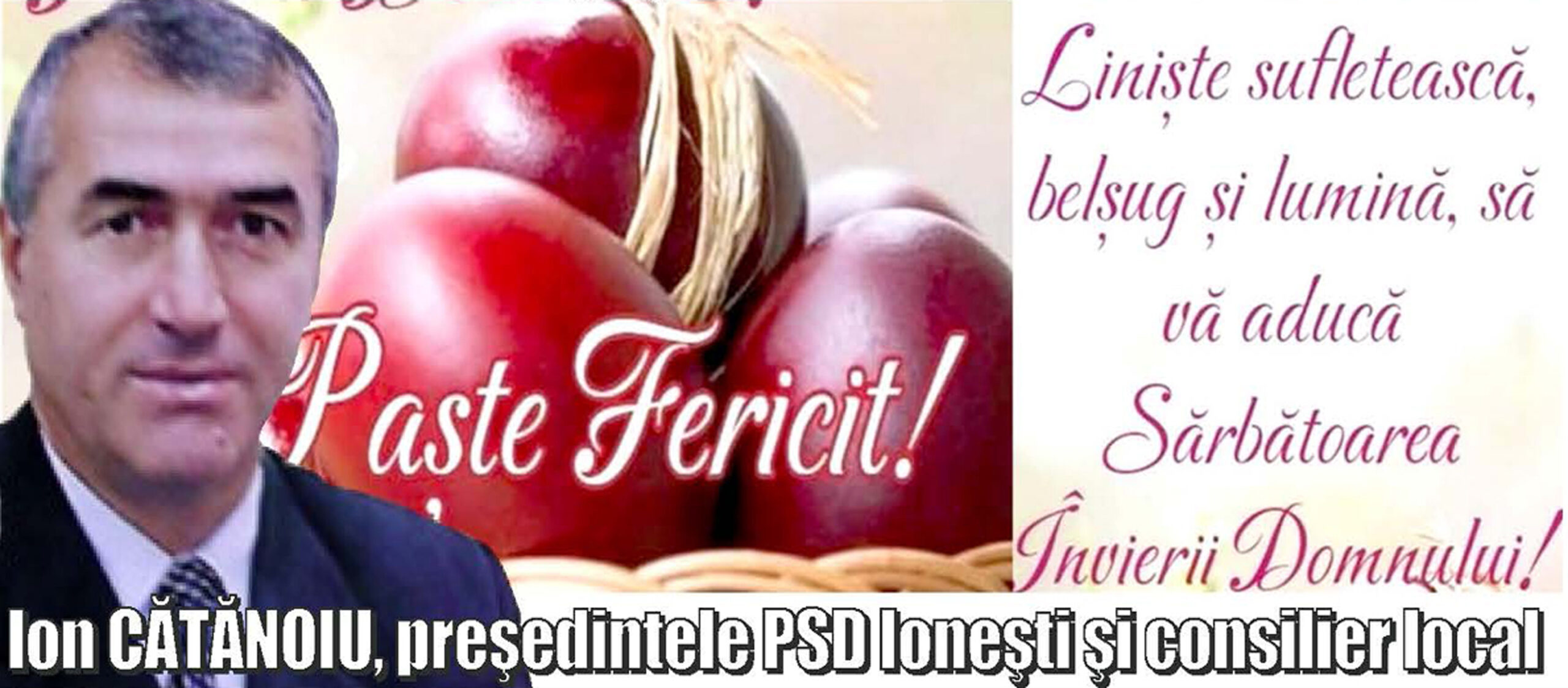 Felicitare Paste 2026 Ion Catanoiu