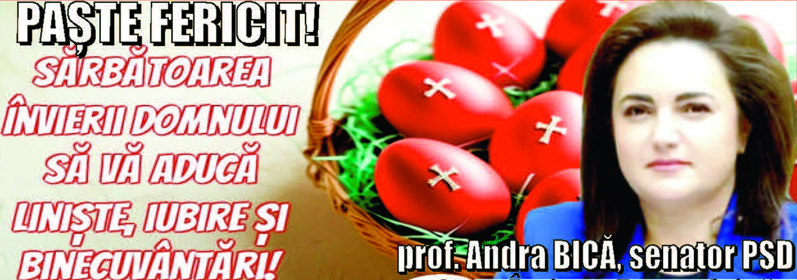 Felicitare Paste 2026 Senator Andra Bica