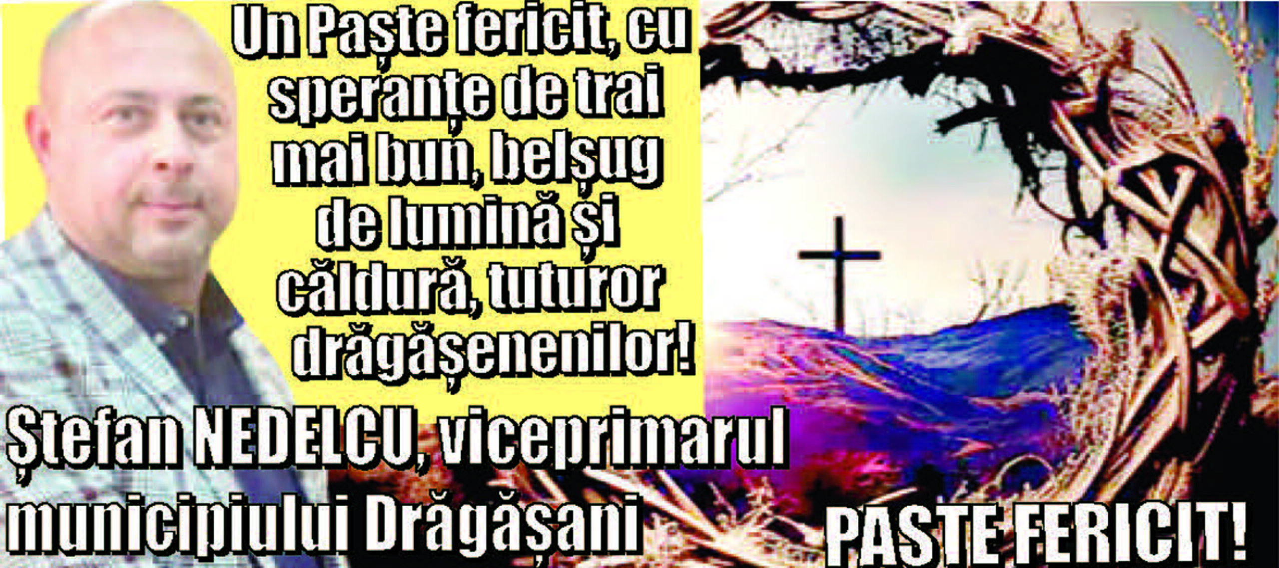 Felicitare Paste 2026 Viceprimarul Mun Dragasani Stefan Nedelcu