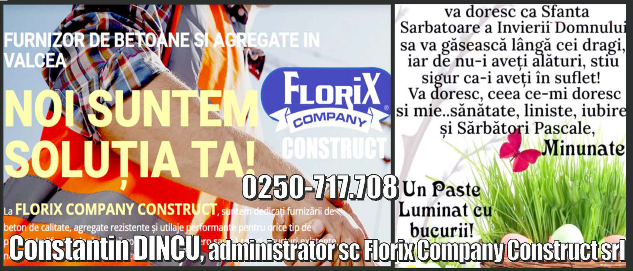 Felicitare Paste 2026 Sc Florix Company Construct Srl